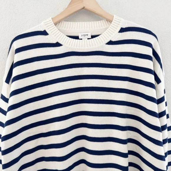 NWT J. Crew Striped Cotton Sweater Pullover Crew Classic Fisherman Nautical XL - Picture 6 of 13